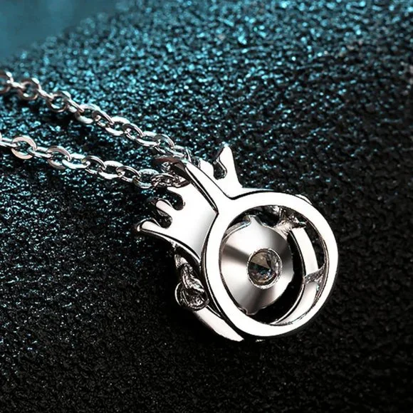 Certified 1/2ct. t.w. Diamond Moissanite Crown Necklace NEW - Picture 3 of 7